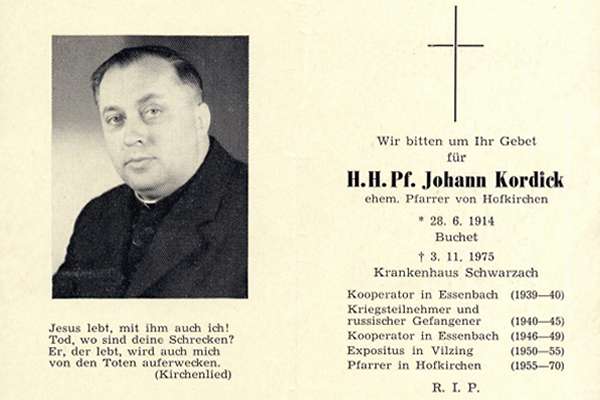 Johann Kordick - bekannt unter seinem Spitznamen "Beischlhauer".